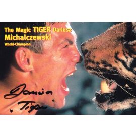Autogramm Boxen | Dariusz MICHALCZEWSKI | 1990er (Portrait Color mit Tiger) 2