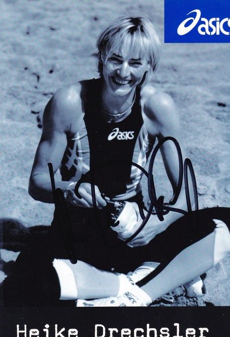 Autogramm Weitsprung | Heike DRECHSLER | 1990er (Portrait SW Asics) OS-Gold