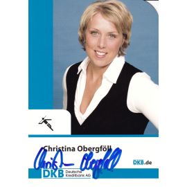 Autogramm Speerwurf | Christina OBERGFÖLL | 2000er (Portrait Color DKB) OS-Silber