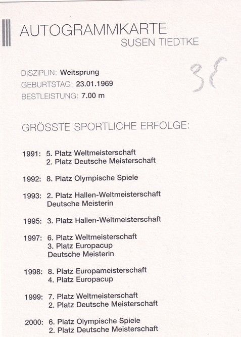 Autogramm Weitsprung | Susen TIEDTKE | 2000er (Portrait Color) Betty Barclay