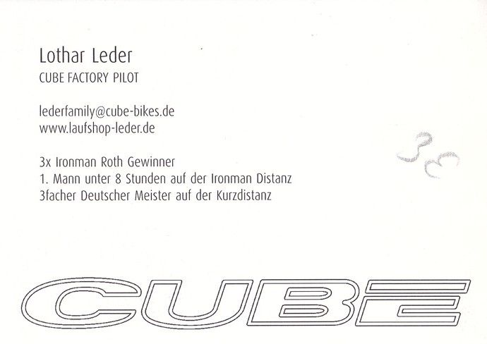Autogramm Triathlon | Lothar LEDER | 2000er (Portrait Color) Cube