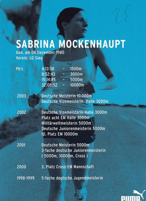 Autogramm Langstrecke | Sabrina MOCKENHAUPT | 2004 (Portrait Color Puma)