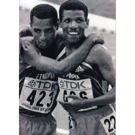 Autogramm Langstrecke | Haile GEBRSELASSIE | 2003 Foto (Jubelszene SW) OS-Gold