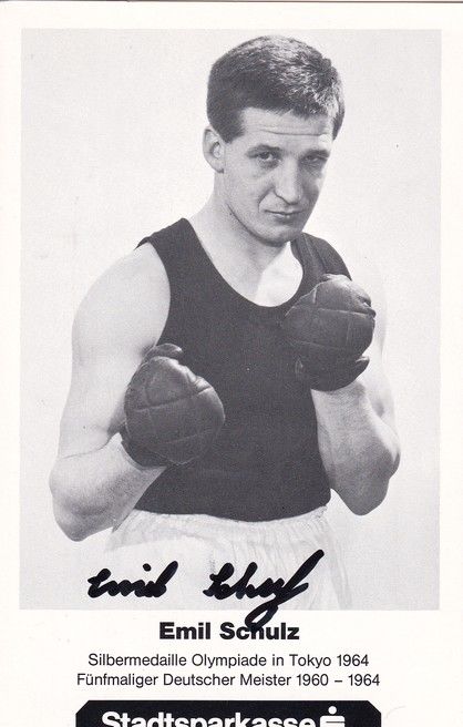 Autogramm Boxen | Emil SCHULZ | 1960er (Portrait SW Sparkasse) OS-Silber