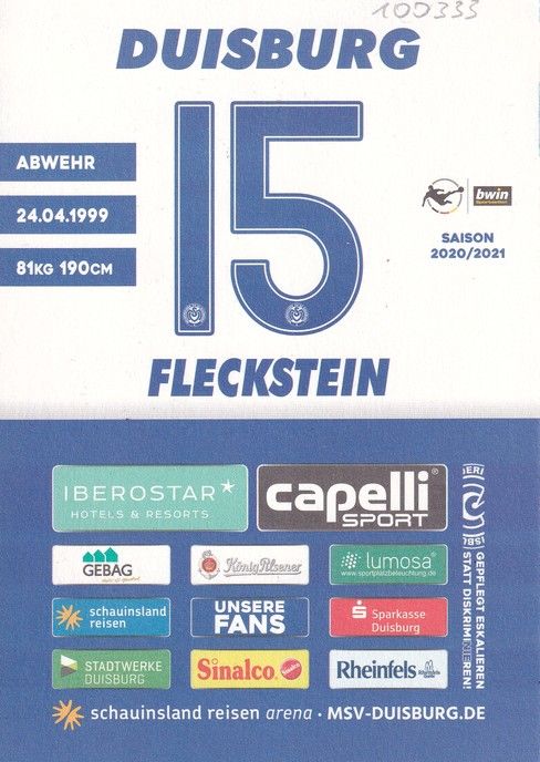 Autogramm Fussball | MSV Duisburg | 2020 | Tobias FLECKSTEIN