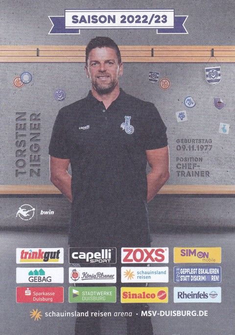 Autogramm Fussball | MSV Duisburg | 2022 | Torsten ZIEGNER