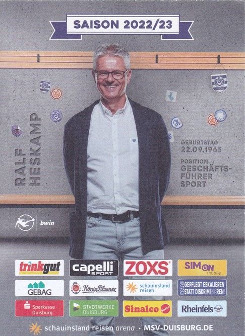 Autogramm Fussball | MSV Duisburg | 2022 | Ralf HESKAMP