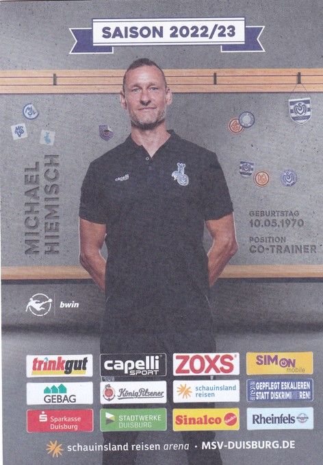 Autogramm Fussball | MSV Duisburg | 2022 | Michael HIEMISCH