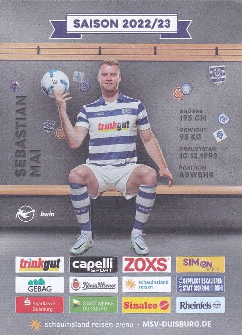 Autogramm Fussball | MSV Duisburg | 2022 | Sebastian MAI