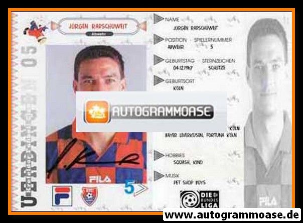 Autogramm Fussball | KFC Uerdingen 05 | 1998 | Jürgen RADSCHUWEIT