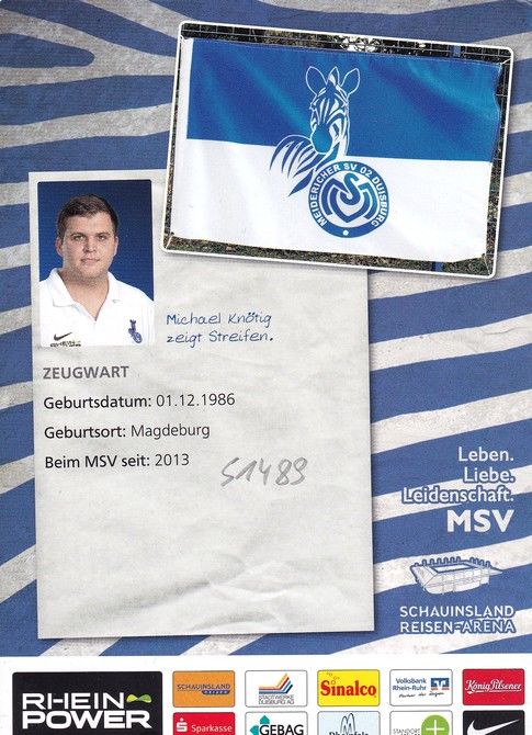 Autogramm Fussball | MSV Duisburg | 2013 | Michael KNÖTIG