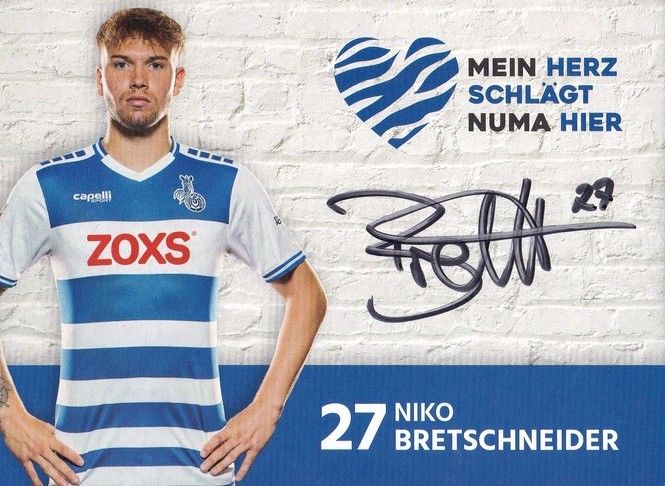Autogramm Fussball | MSV Duisburg | 2021 | Niko BRETSCHNEIDER