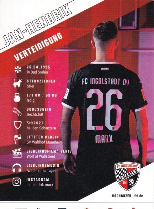 Autogramm Fussball | FC Ingolstadt 04 | 2021 | Jan-Hendrik MARX