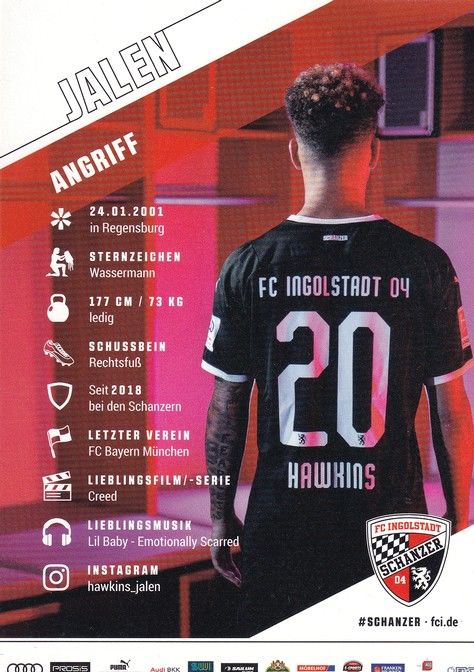 Autogramm Fussball | FC Ingolstadt 04 | 2021 | Jalen HAWKINS