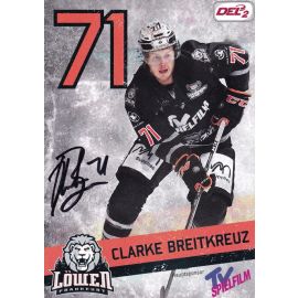 Autogramm Eishockey | Löwen Frankfurt | 2017 | Clarke BREITKREUZ