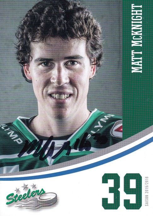 Autogramm Eishockey | SC Bietigheim Steelers | 2015 | Matt McKNIGHT