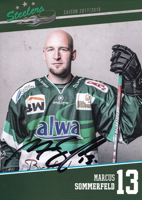 Autogramm Eishockey | SC Bietigheim Steelers | 2017 | Marcus SOMMERFELD