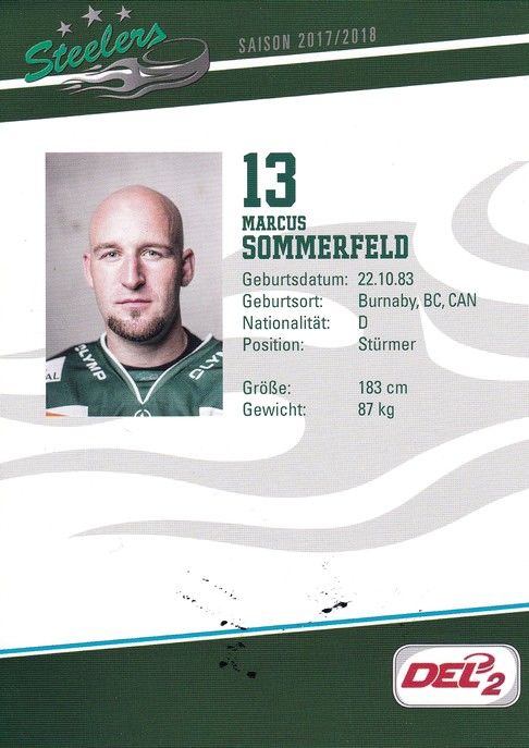 Autogramm Eishockey | SC Bietigheim Steelers | 2017 | Marcus SOMMERFELD