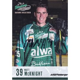 Autogramm Eishockey | SC Bietigheim Steelers | 2019 | Matt McKNIGHT