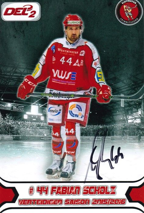 Autogramm Eishockey | Eispiraten Crimmitschau | 2015 Foto | Fabian SCHOLZ