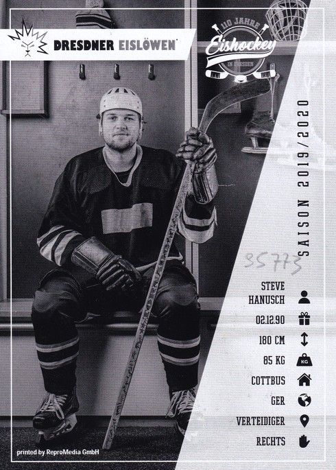 Autogramm Eishockey | Dresdner Eislöwen | 2019 | Steve HANUSCH