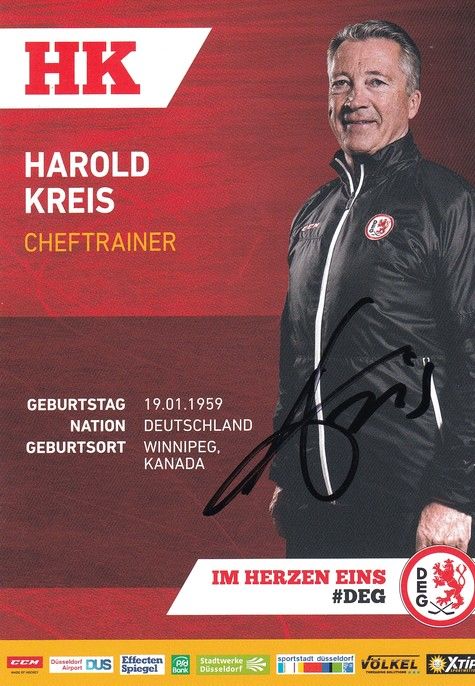 Autogramm Eishockey | Düsseldorfer EG | 2018 | Harold KREIS