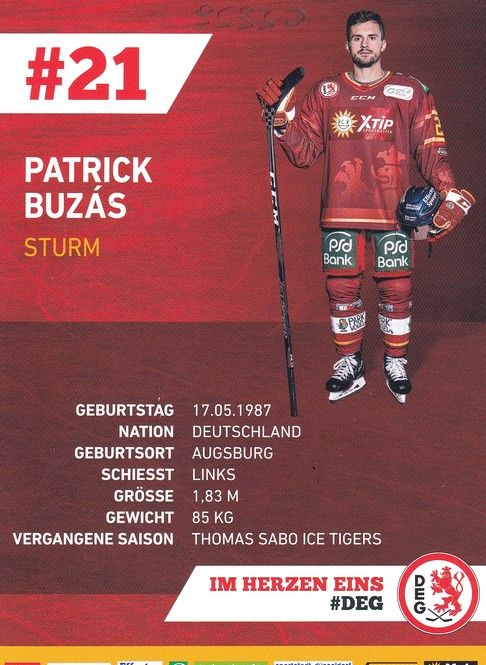 Autogramm Eishockey | Düsseldorfer EG | 2018 | Patrick BUZAS