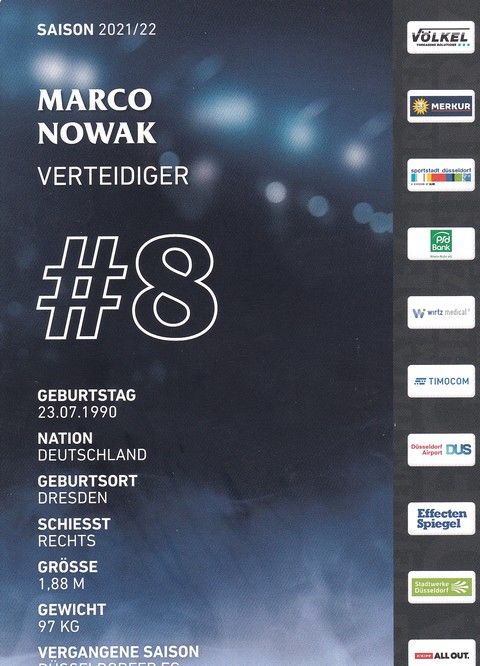 Autogramm Eishockey | Düsseldorfer EG | 2021 | Marco NOWAK