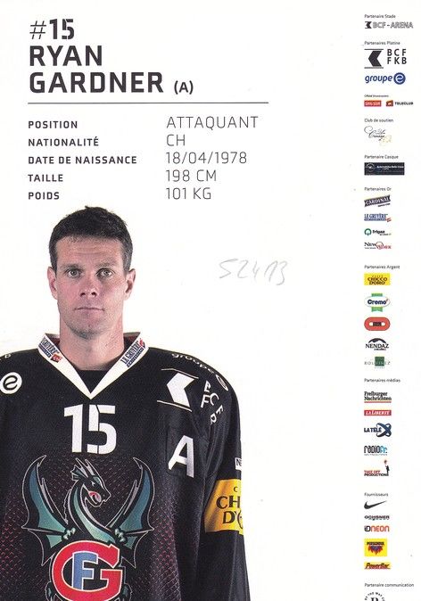 Autogramm Eishockey | HC Fribourg-Gotteron | 2015 | Ryan GARDNER