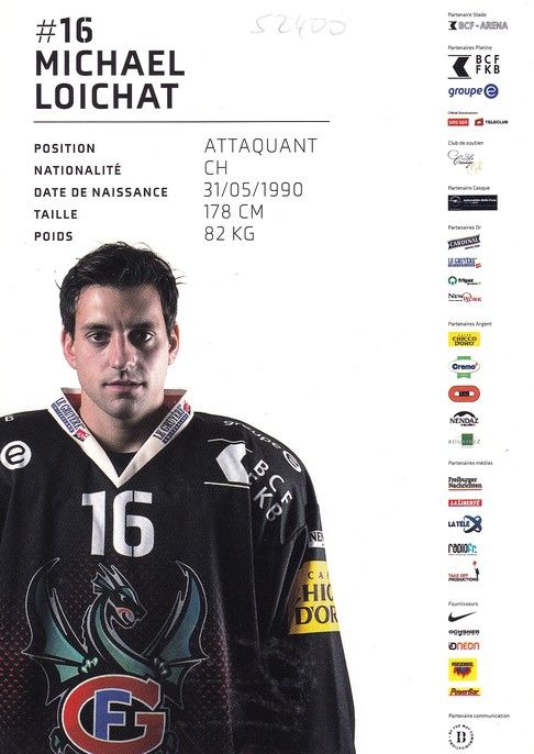 Autogramm Eishockey | HC Fribourg-Gotteron | 2015 | Michael LOICHAT