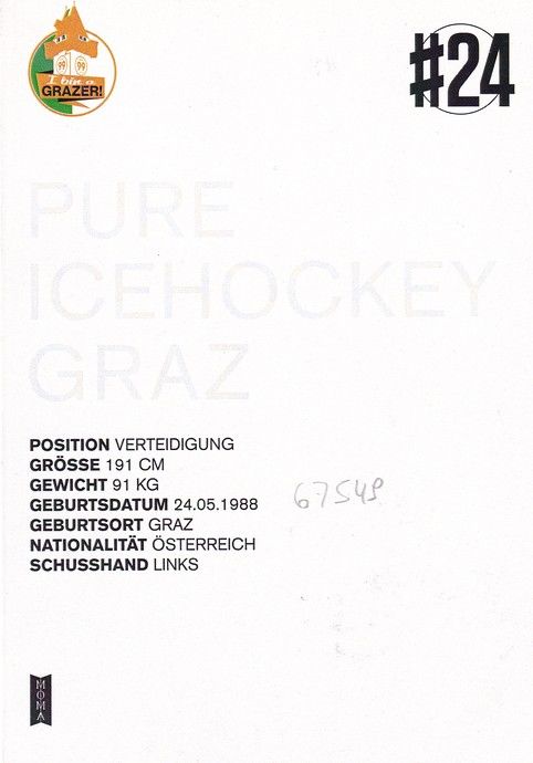 Autogramm Eishockey | Moser Medical Graz99ers | 2016 | Kristof REINTHALER