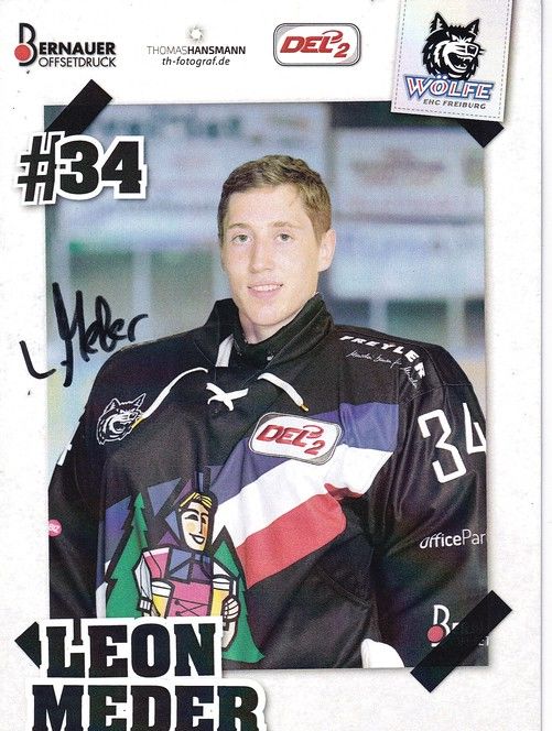 Autogramm Eishockey | EHC Freiburg | 2010er | Leon MEDER