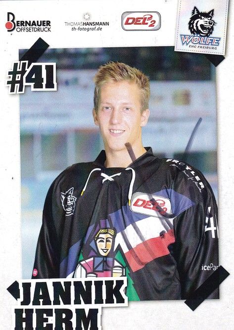 Autogramm Eishockey | EHC Freiburg | 2010er | Jannik HERM