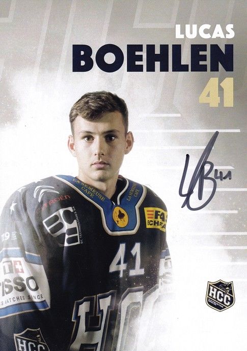 Autogramm Eishockey | HC La Chaux-de-Fonds | 2016 | Lucas BOEHLEN