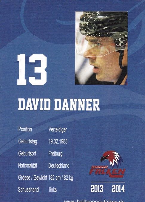 Autogramm Eishockey | Heilbronner Falken | 2013 | David DANNER