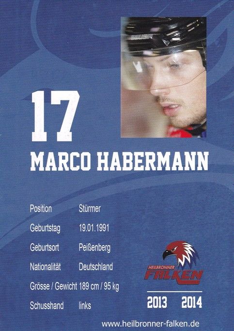 Autogramm Eishockey | Heilbronner Falken | 2013 | Marco HABERMANN