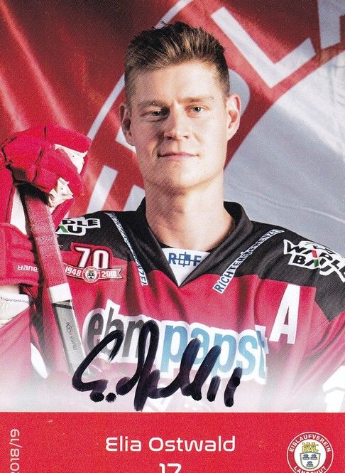 Autogramm Eishockey | EV Landshut | 2018 | Elia OSTWALD