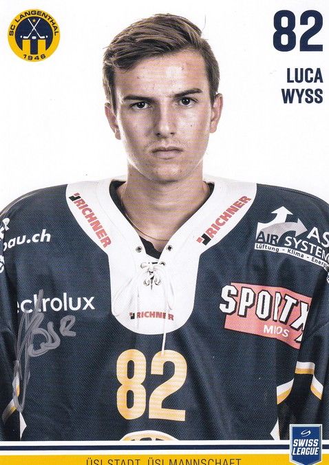 Autogramm Eishockey | SC Langenthal | 2018 | Luca WYSS