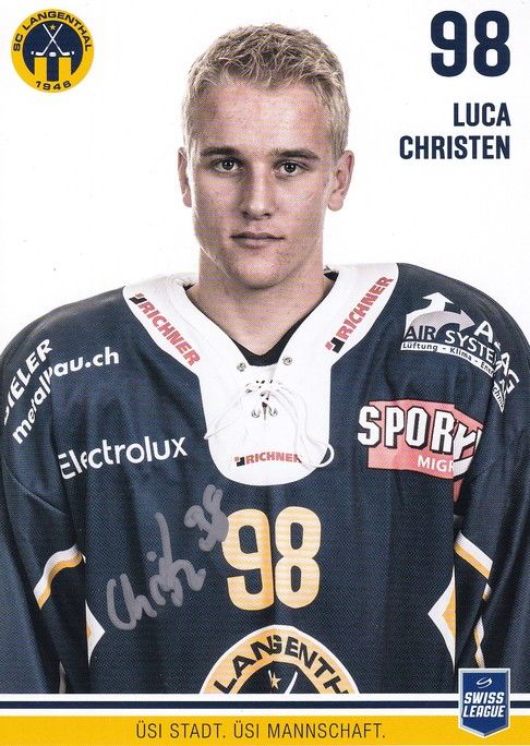Autogramm Eishockey | SC Langenthal | 2018 | Luca CHRISTEN