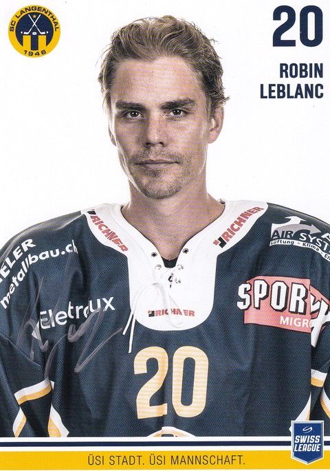 Autogramm Eishockey | SC Langenthal | 2018 | Robin LEBLANC