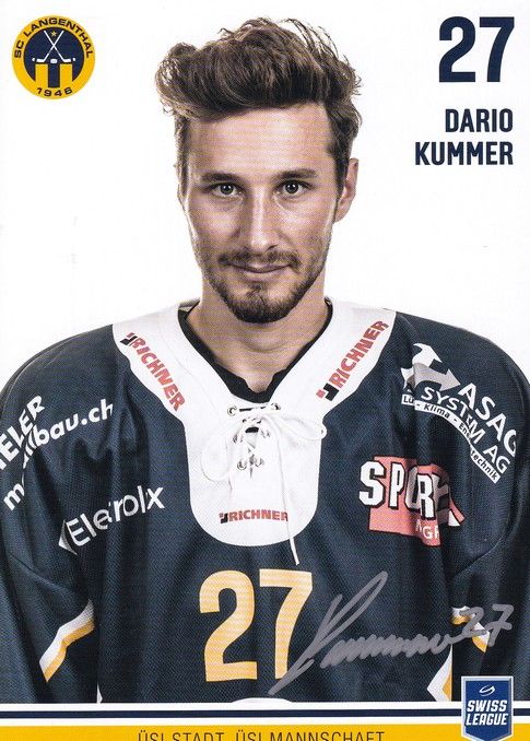 Autogramm Eishockey | SC Langenthal | 2018 | Dario KUMMER