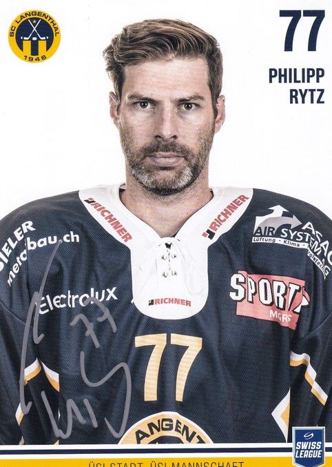 Autogramm Eishockey | SC Langenthal | 2018 | Philipp RYTZ
