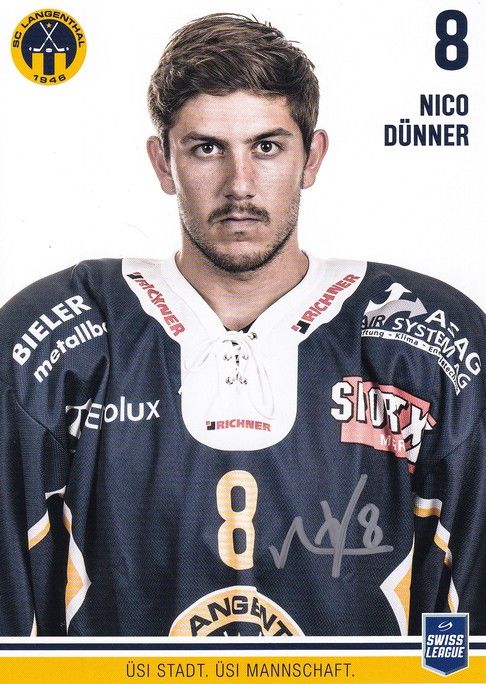 Autogramm Eishockey | SC Langenthal | 2018 | Nico DÜNNER