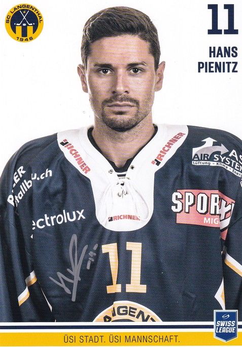 Autogramm Eishockey | SC Langenthal | 2018 | Hans PIENITZ