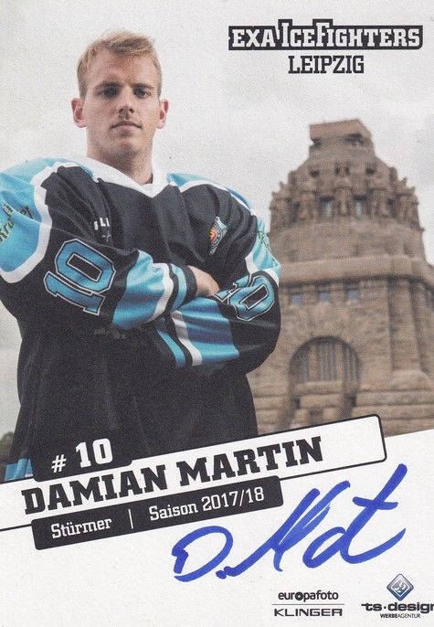 Autogramm Eishockey | IceFighters Leipzig | 2017 | Damian MARTIN