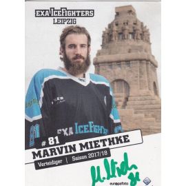 Autogramm Eishockey | IceFighters Leipzig | 2017 | Marvin MIETHKE