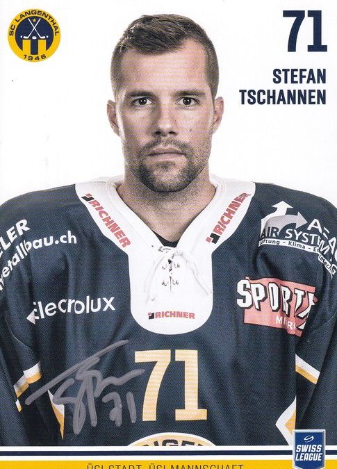 Autogramm Eishockey | SC Langenthal | 2018 | Stefan TSCHANNEN