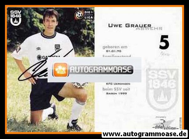 Autogramm Fussball | SSV Ulm 1846 | 1999 | Uwe GRAUER