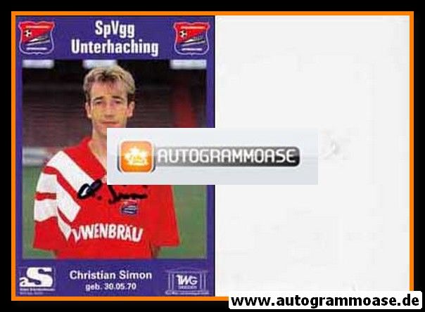 Autogramm Fussball | SpVgg Unterhaching | 1995 | Christian SIMON