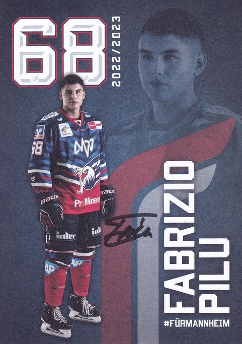 Autogramm Eishockey | Adler Mannheim | 2022 | Fabrizio PILU